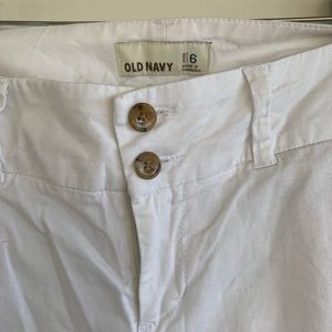 Old Navy Mid Rise cotton/spandex white pants